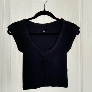 Black Lace-up Urban Outfitters Shirt (medium)